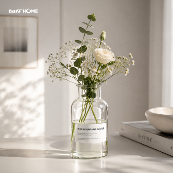 TaffHOME Vas Bunga Botol Kaca Aesthetic Bottle Vase Flower Pot - EN549