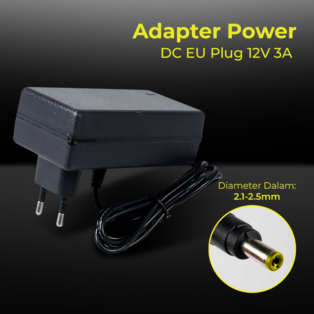 Lincoiah Adaptor Power Supply Converter AC to DC 12V 3A EU Plug - 1230 Gambar produk Lincoiah Adaptor Power Supply Converter AC to DC 12V 3A EU Plug - 1230 - 1