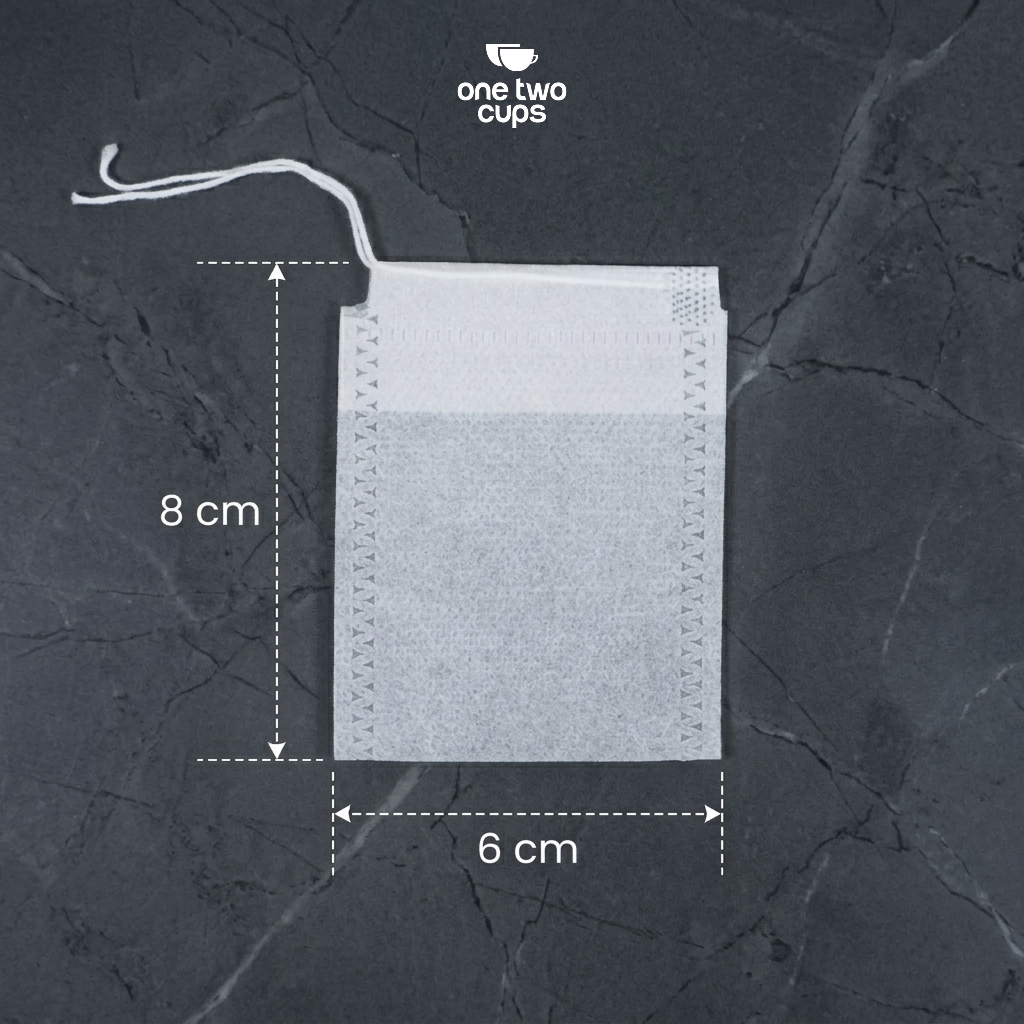 Gambar produk One Two Cups Kantong Teh Celup Kain Saringan Tea Bag Disposable 100PCS 6x8cm - M100 - 8