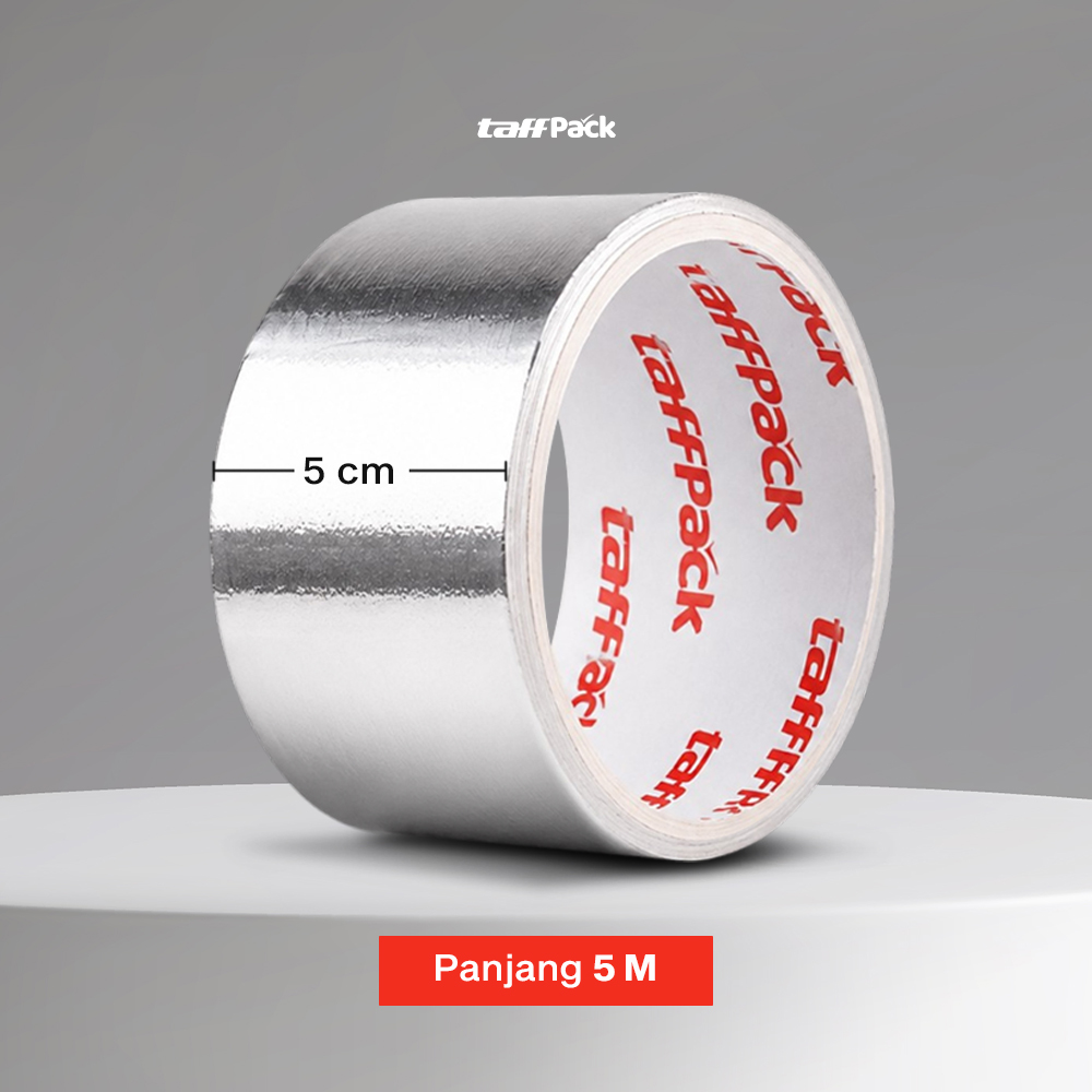 Gambar produk TaffPACK Lakban Aluminium Foil Tape Tahan Panas Anti Bocor 0.06mm 5cmx5M - INU162 - 8