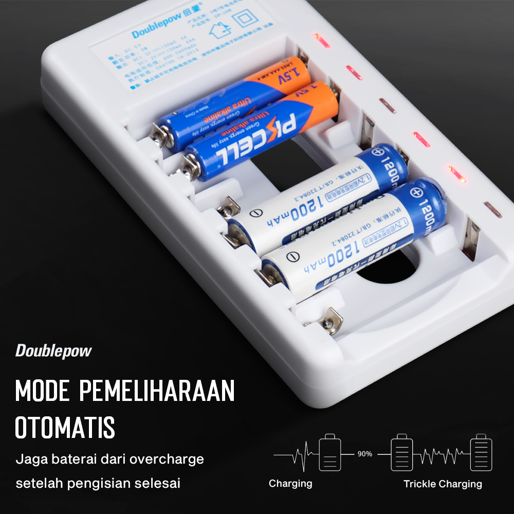 Gambar produk Doublepow Charger Baterai 6 Slot AA AAA Ni-MH Ni-CD with LED - DP-U06 - 6