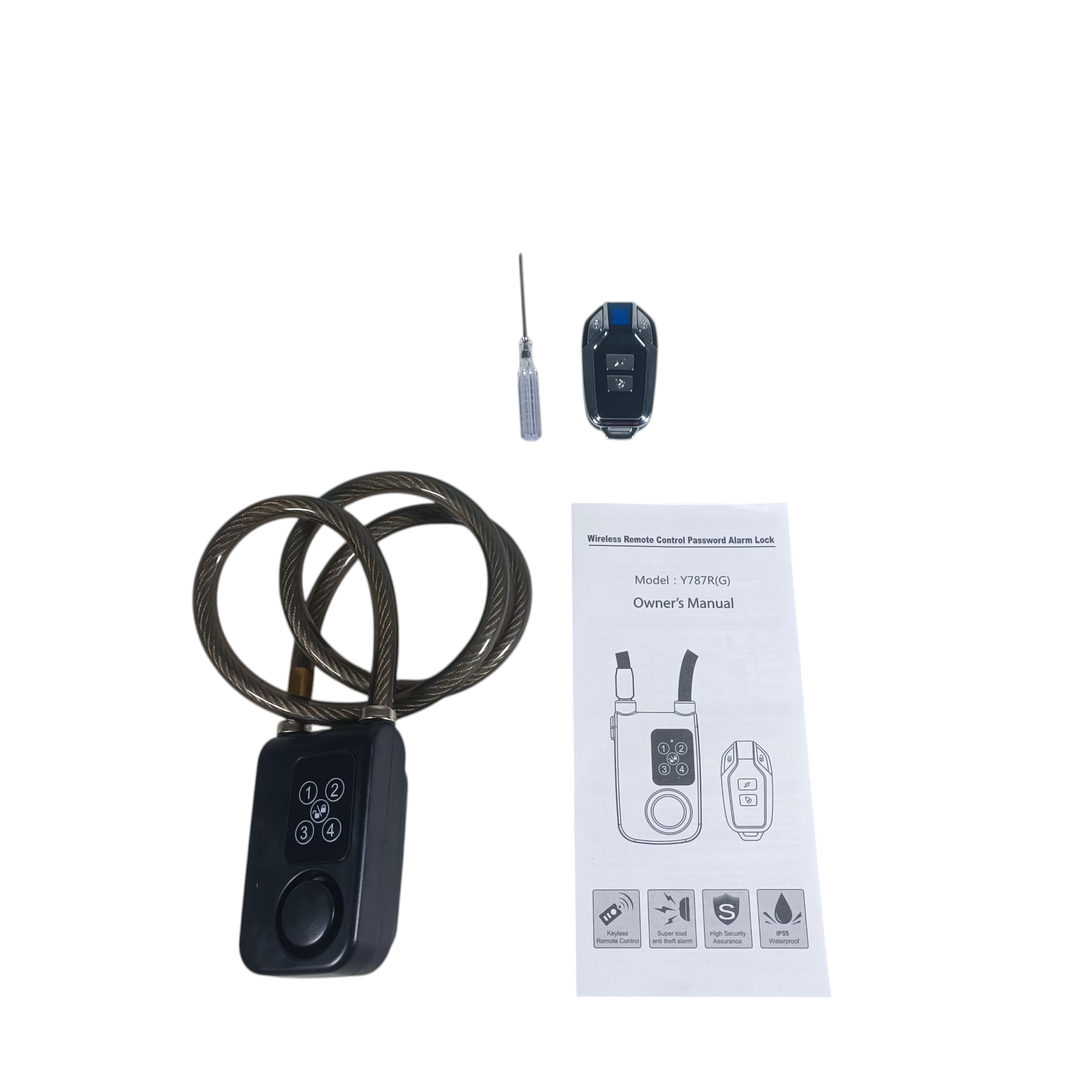 Gambar produk Zecure Gembok Sepeda Elektrik Anti Maling Alarm Lock 4Digit with Remot - Y787R - 7