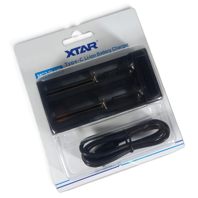 Gambar produk XTAR Charger Baterai 2 Slot 14500 18650 21700 Li-Ion Type C - MC2 Plus-C KT - Kemasan