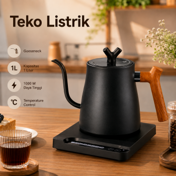 Kbxstart Teko Listrik Kopi Pemanas Air Leher Angsa Kettle 1000W 1L - HR-462