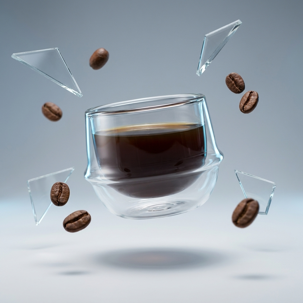 Gambar produk One Two Cups Gelas Kaca Aesthetic Kopi Teh Double Wall Glass 550ml - PLY1710 - 1