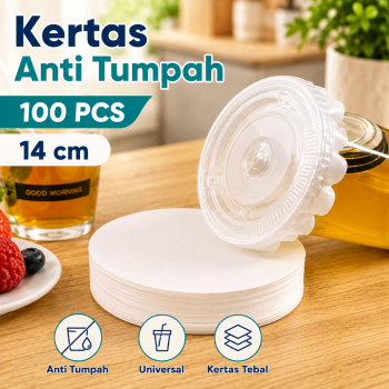Naiche Kertas Anti Tumpah Tutup Gelas Minuman Leak Proof Paper 100 PCS - BM-10