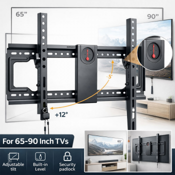 Taffware Bracket TV Dinding Adjustable VESA 700x420mm 65-90 Inch - DF80-T