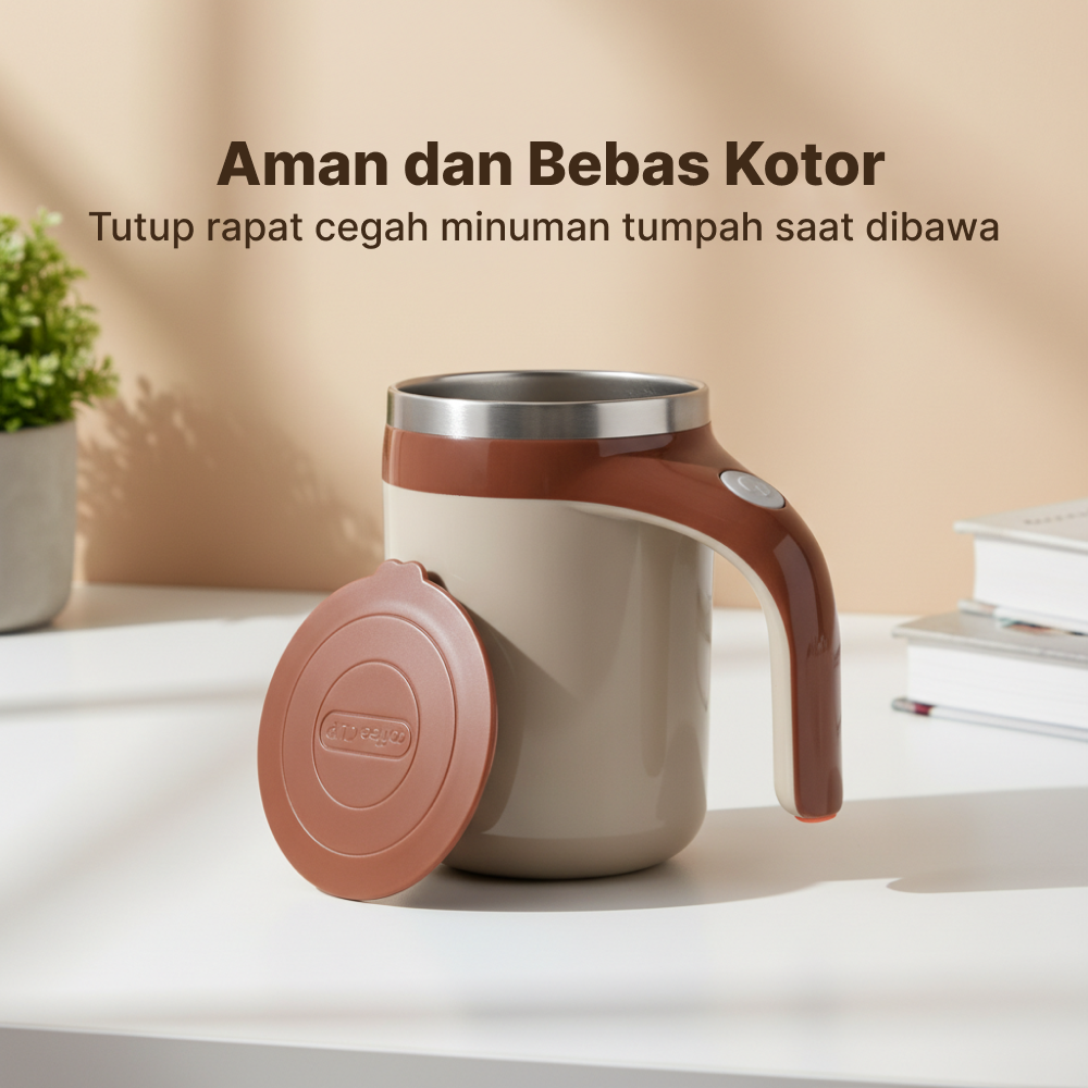 Gambar produk Ditim Cangkir Aduk Otomatis Rechargeable Self Stirring Mug 380ml - HF-630 - 4