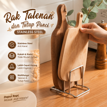 Gambar produk Clove Rak Talenan dan Tutup Panci Dapur Cutting Board Organizer - QW-830