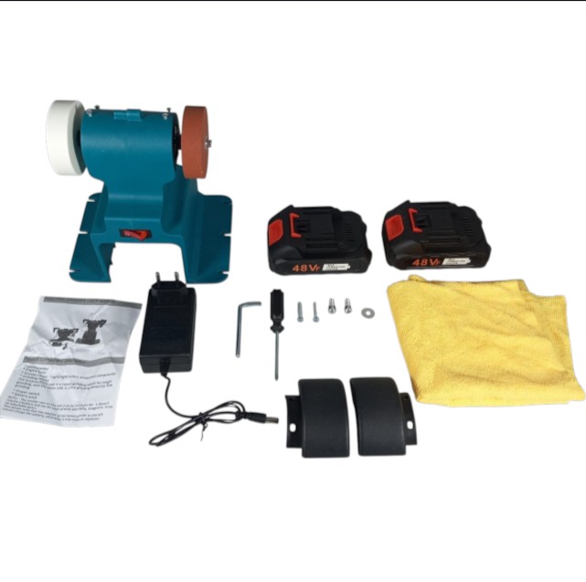 Gambar produk Fa Mesin Gerinda Meja Mini Polishing Dual Wheel Cordless 200W 2100mAh - BG-400D - 7