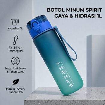TaffSPORT Botol Minum Sport Water Frosted Bottle with Lanyard 1L - 8691
