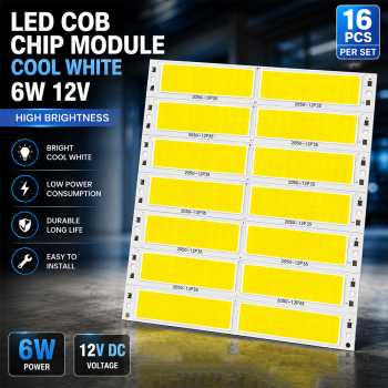 QUAB Chip Lampu LED COB SMD Inverted Cool White 6W 12V 16 PCS - COB2050-AC12-6