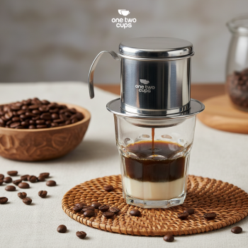 Gambar produk One Two Cups Vietnam Drip Coffee Filter Saringan Kopi Sekrup 250ml 8Q - LC2 - 6