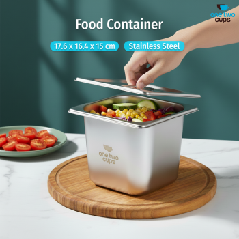 Gambar produk One Two Cups Food Container Stainless Steel Wadah Makanan Prasmanan 1/6x15cm - GN-201