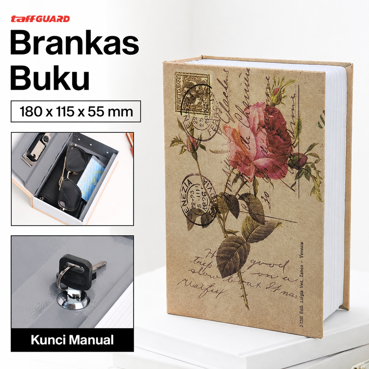 Gambar produk TaffGUARD Brankas Buku Novel Manual Hidden Safe Box Size S - KB-20L - Utama
