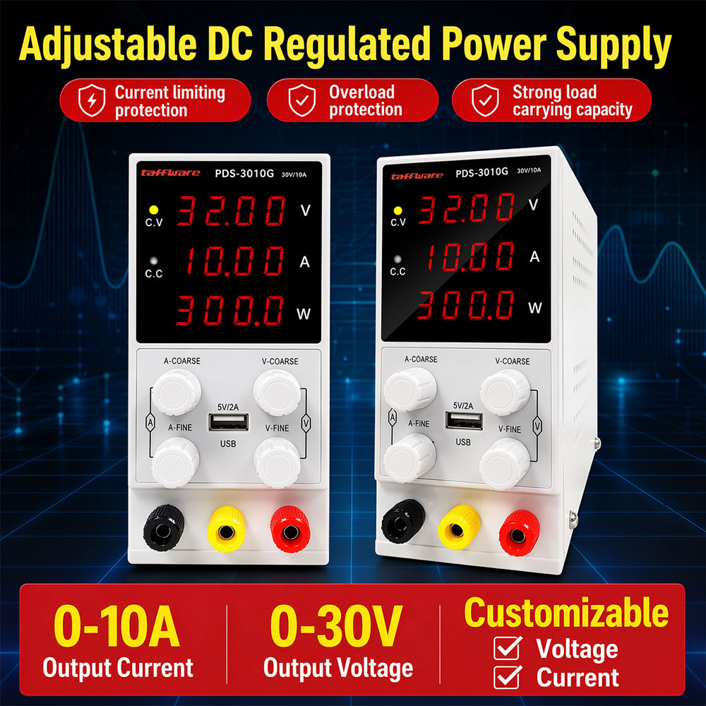 Gambar produk Taffware Power Supply Adjustable DC Digital Bench Power 30V 10A 300W - PDS-3010G - 1