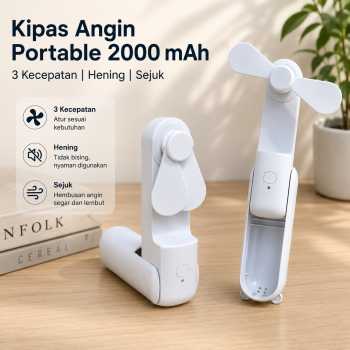 ZUZUO Kipas Angin Portable Genggam 3 Speed Mini Fan Folding 2000mAh - RY-2023