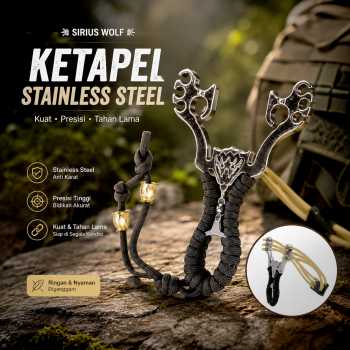 Gambar produk Sirius Wolf Ketapel Stainless Steel Paracord Desain Serigala - HW-GJ049