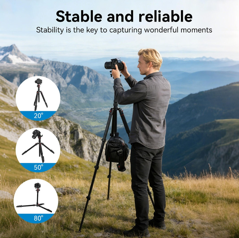 Gambar produk APEXEL Tripod Kamera Profesional Pan Head 360 Panoramic 1.73M - APL-JJ031 - 2