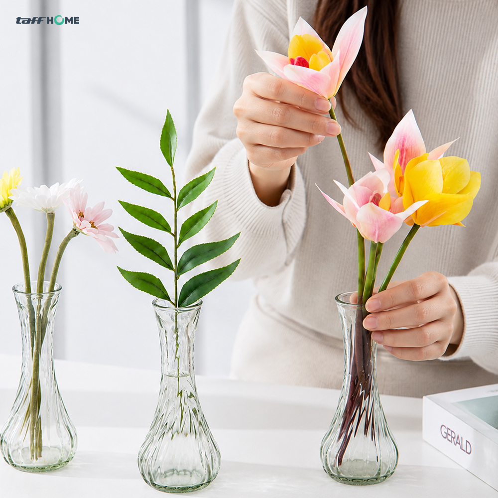Gambar produk TaffHOME Vas Bunga Botol Kaca Estetik Multifungsi Spiral Flower Vase - FN-15 - 6