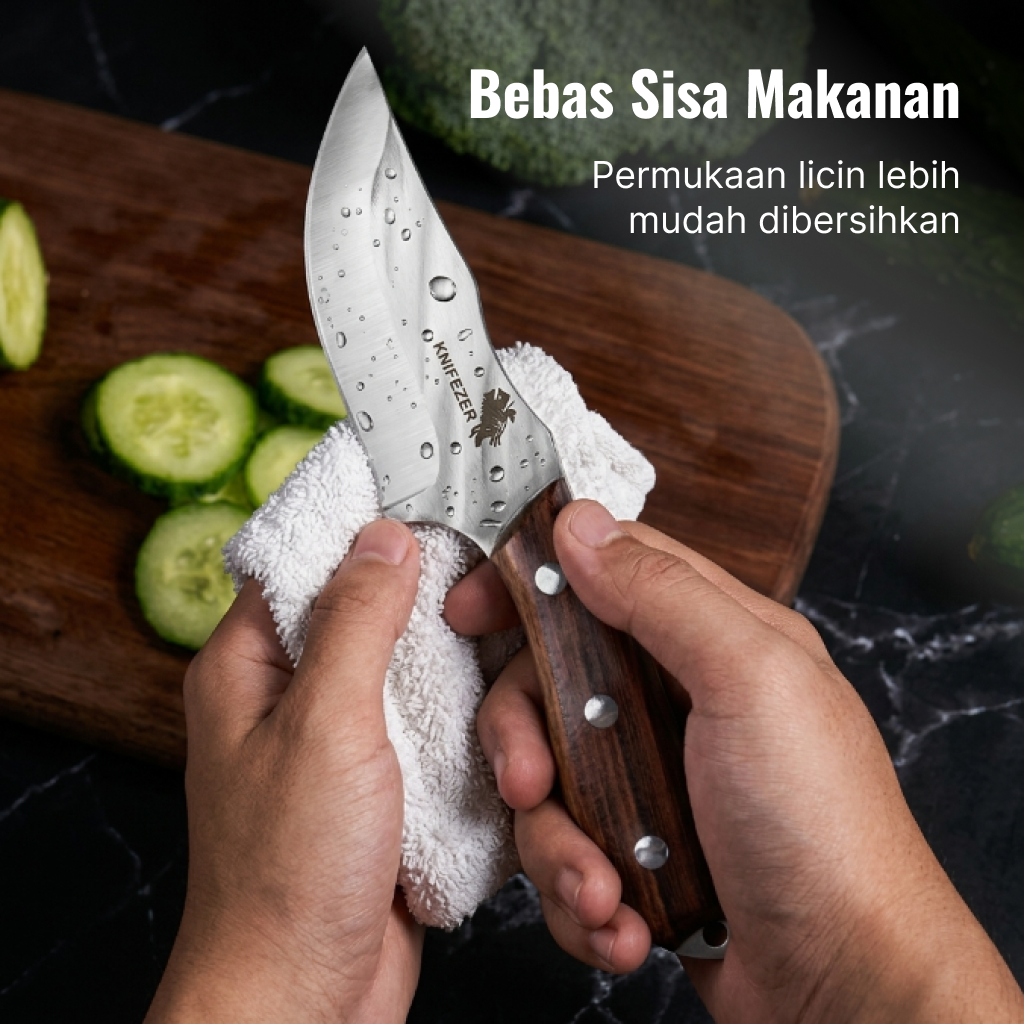 Gambar produk KNIFEZER Pisau Daging Stainless Steel 4Cr13 Forged Butcher Knife - K09 - 3