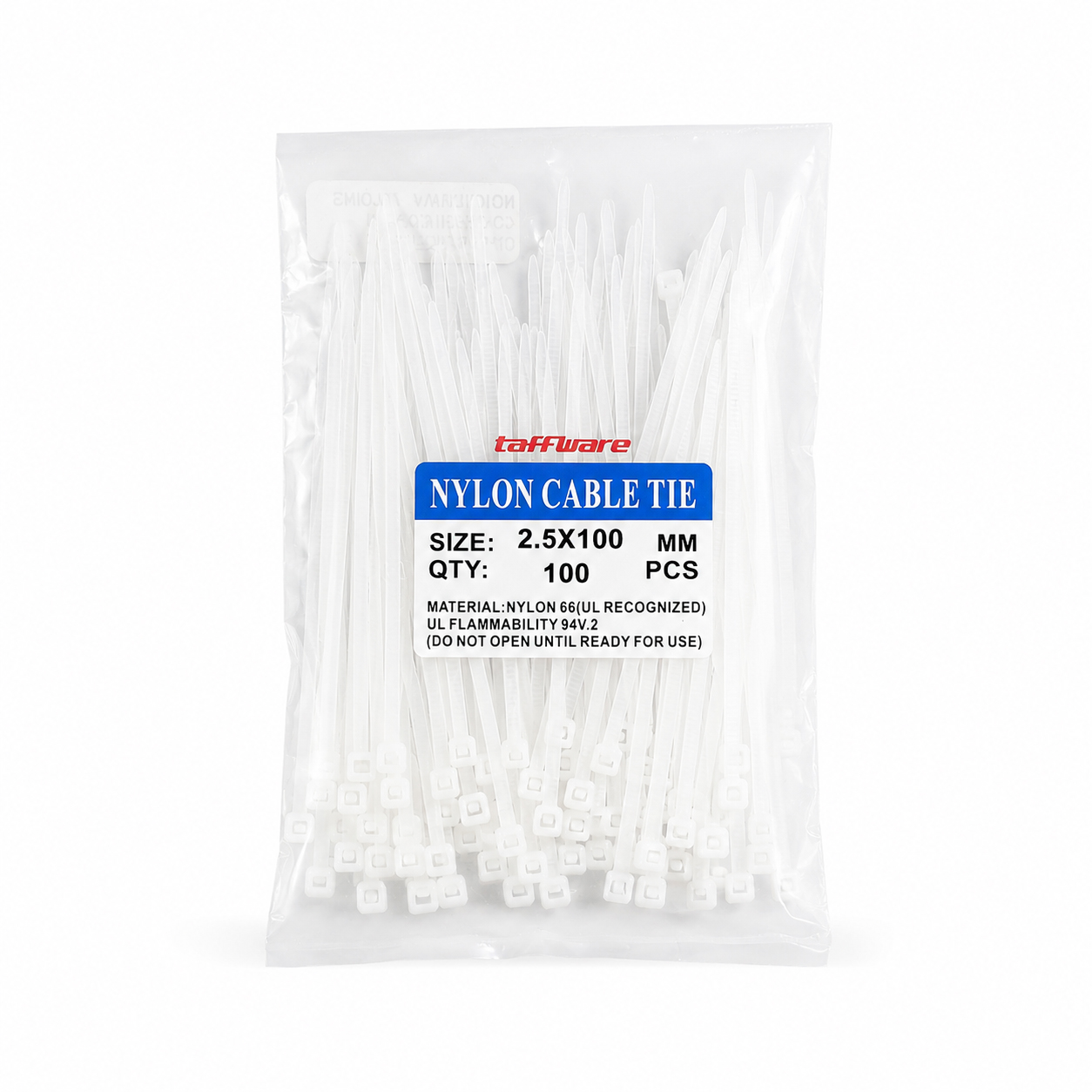 Gambar produk Taffware Kabel Ties Cable Nylon Multifunction 100 PCS 2.5x100mm - YQ835 - Kemasan