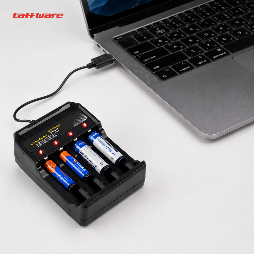 Gambar produk Taffware Charger Baterai 4 Slot 14500 18350 18650 Li-Ion with LED - MS-5D84A - 5