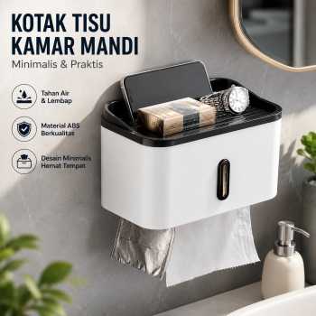 Gambar produk Jihe Kotak Tisu Kamar Mandi Minimalis Tissue Box Plastik ABS Single Layer - SH30