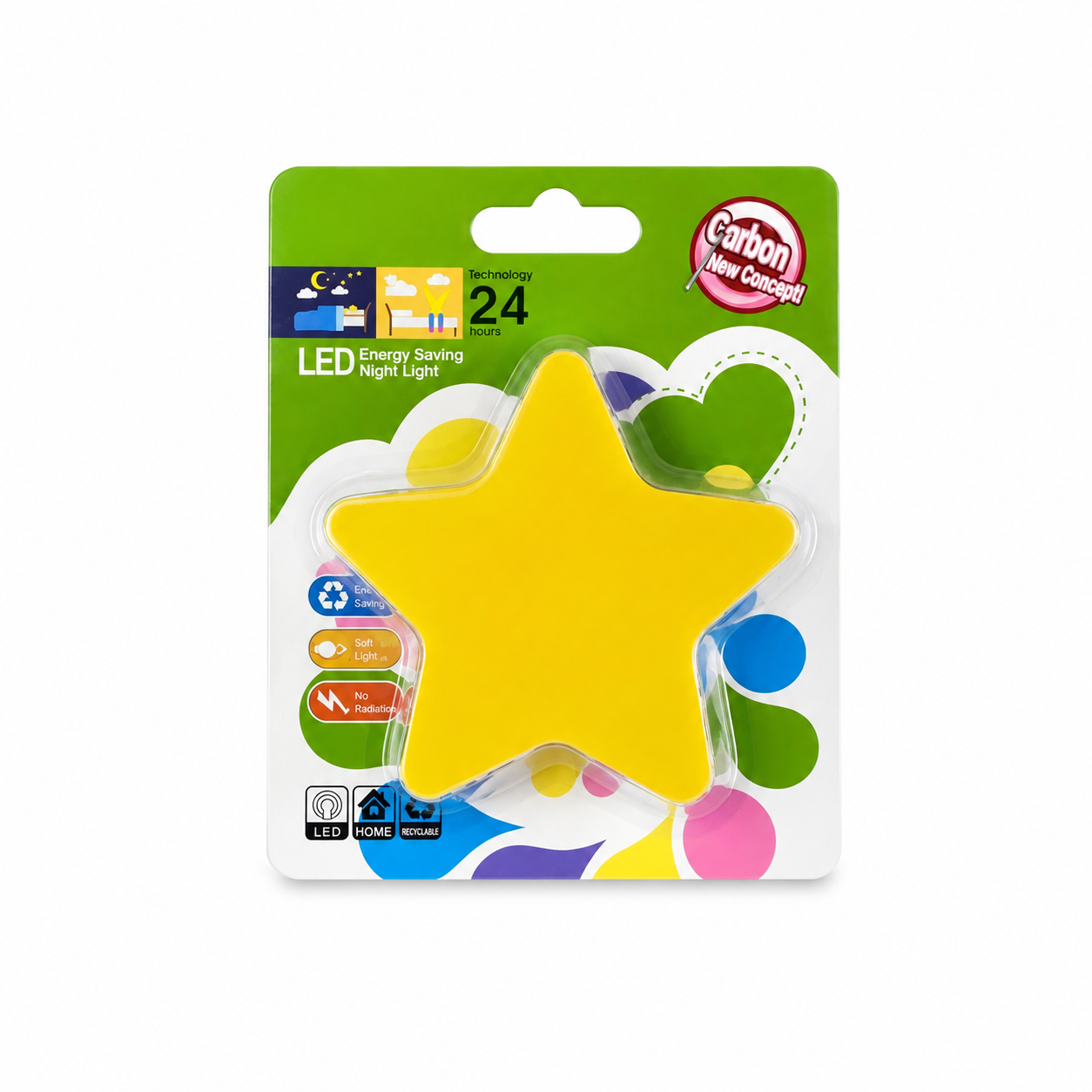 Gambar produk Energy Lampu Tidur LED Model Bintang EU Plug 240V 0.1W - EN-NL-8 - Kemasan