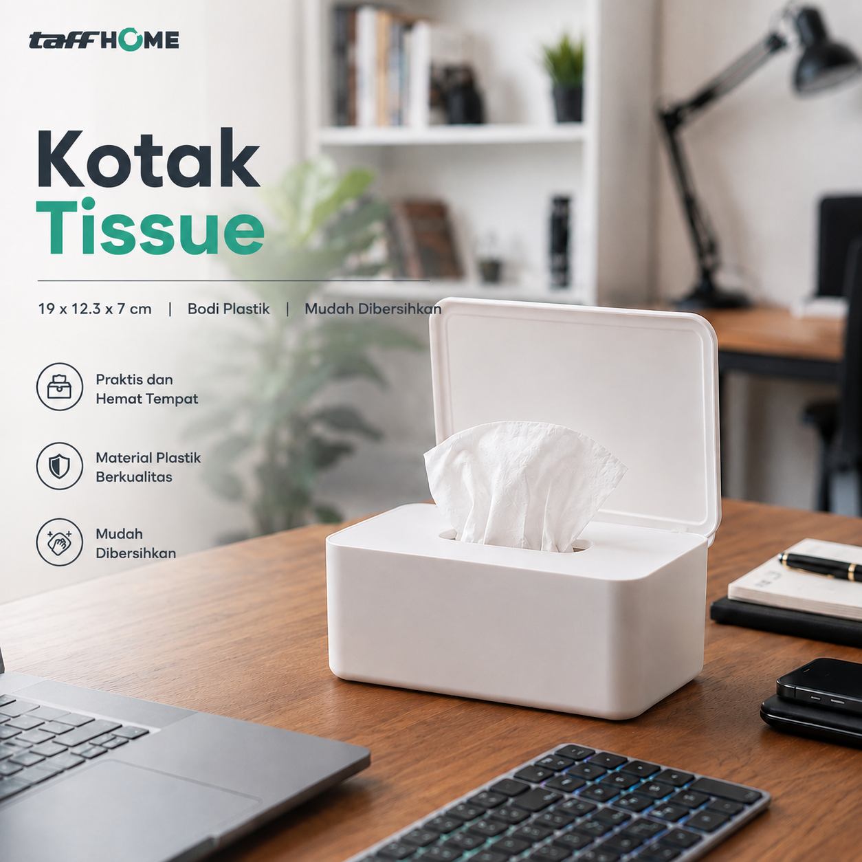 Gambar produk TaffHOME Kotak Tisu Basah Multifungsi Wet Tissue Box 19x12.3x7cm - ZJ81 - Utama