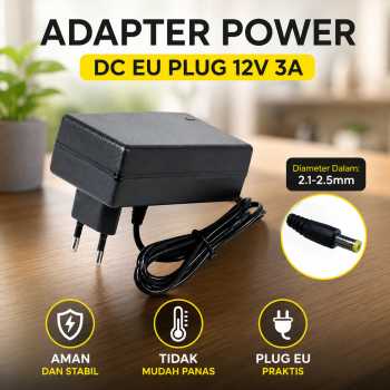 Gambar produk Lincoiah Adaptor Power Supply Converter AC to DC 12V 3A EU Plug - 1230