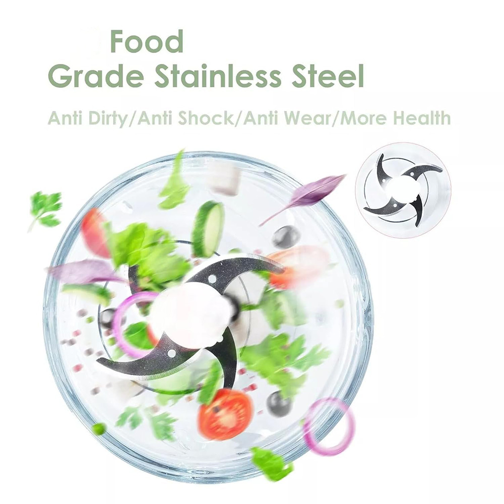 Milag Food Chopper Blender Penggiling Bumbu Electric 4 Leaf 350W - Fp-300 Gambar produk Milag Food Chopper Blender Penggiling Bumbu Electric 4 Leaf 350W - Fp-300 - 3