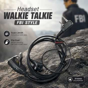 Gambar produk TaffSTUDIO Headset Earphone FBI Style Walkie Talkie - K-011