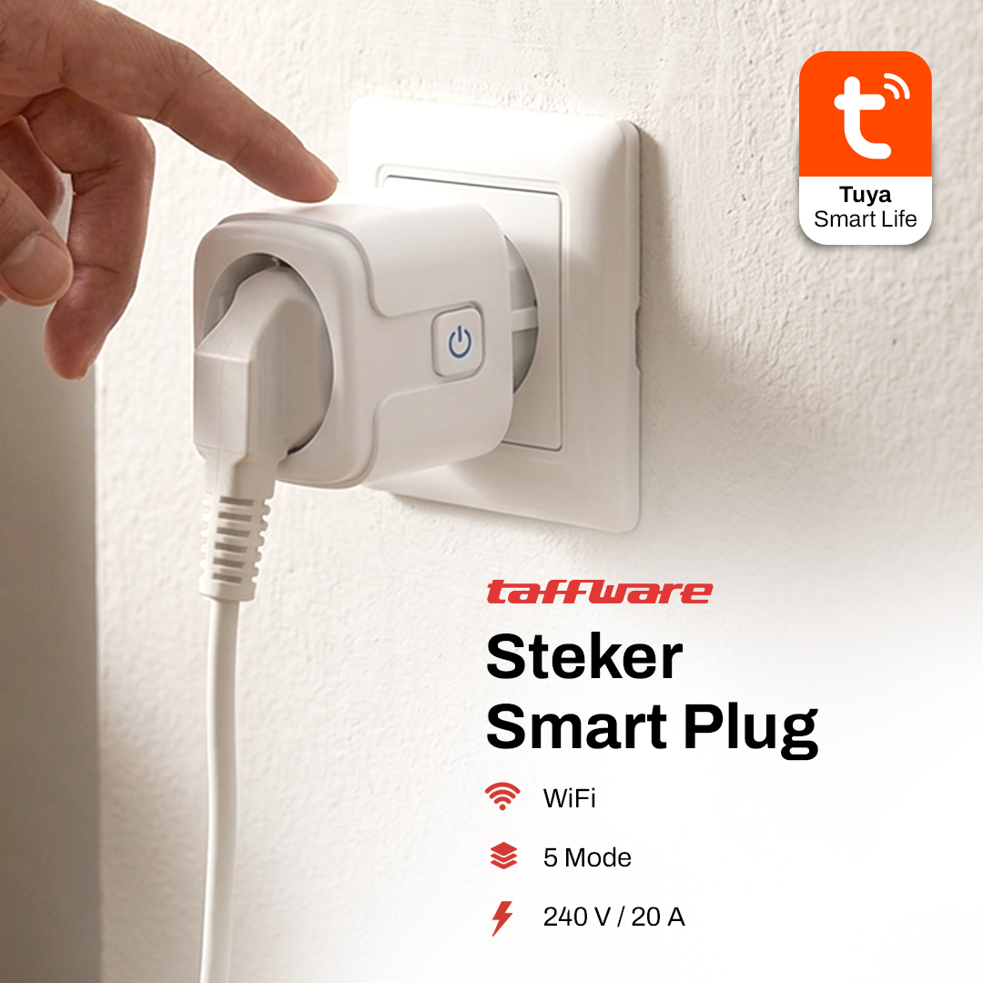 TaffHOME Steker Smart Plug Socket EU Plug Tuya WiFi 16A 240V 3000W - S21 Gambar produk TaffHOME Steker Smart Plug Socket EU Plug Tuya WiFi 16A 240V 3000W - S21 - Utama