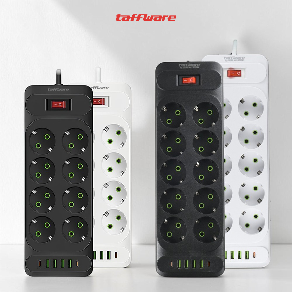 Gambar produk Taffware Stop Kontak Kabel 4 USB A 2 USB Type C 1.8M 10A 250V 2500W 8 Lubang - QL-1077U / QL-1078U - 7