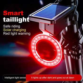 BENGGUO Lampu Belakang Sepeda LED Tail Light Solar Panel 300mAh IPX4 - YP-655