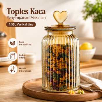 One Two Cups Toples Kaca Penyimpanan Makanan Kedap Udara 1.35L - GFS138