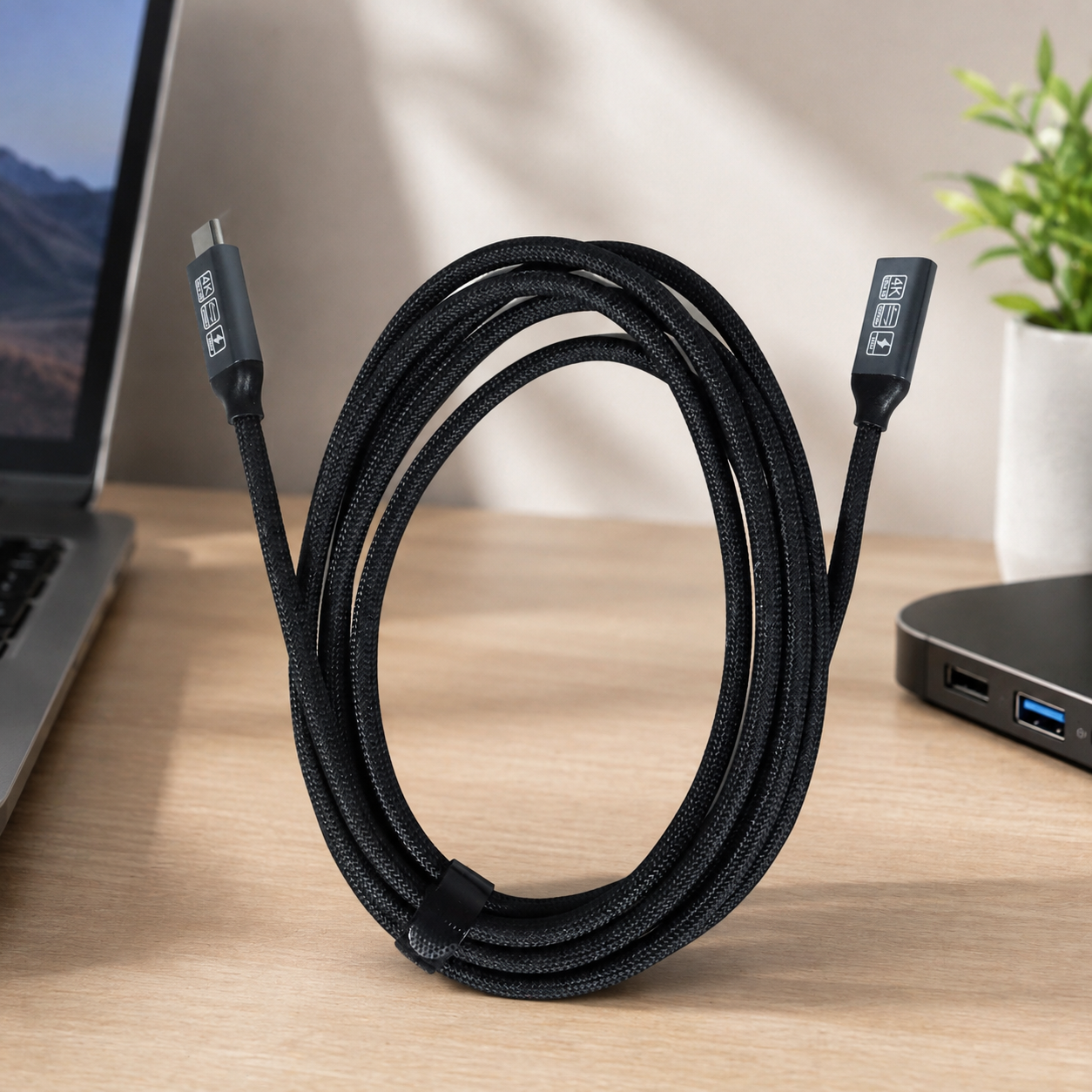 Gambar produk XIWAI Kabel Extension USB Type C Male to Female E-Mark 20Gbps 5A 100W 200cm - XW32 - 1