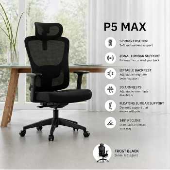 HBADA P5 Max Kursi Kantor Chair 2D Lumbar Support Lifting Armrest - P302