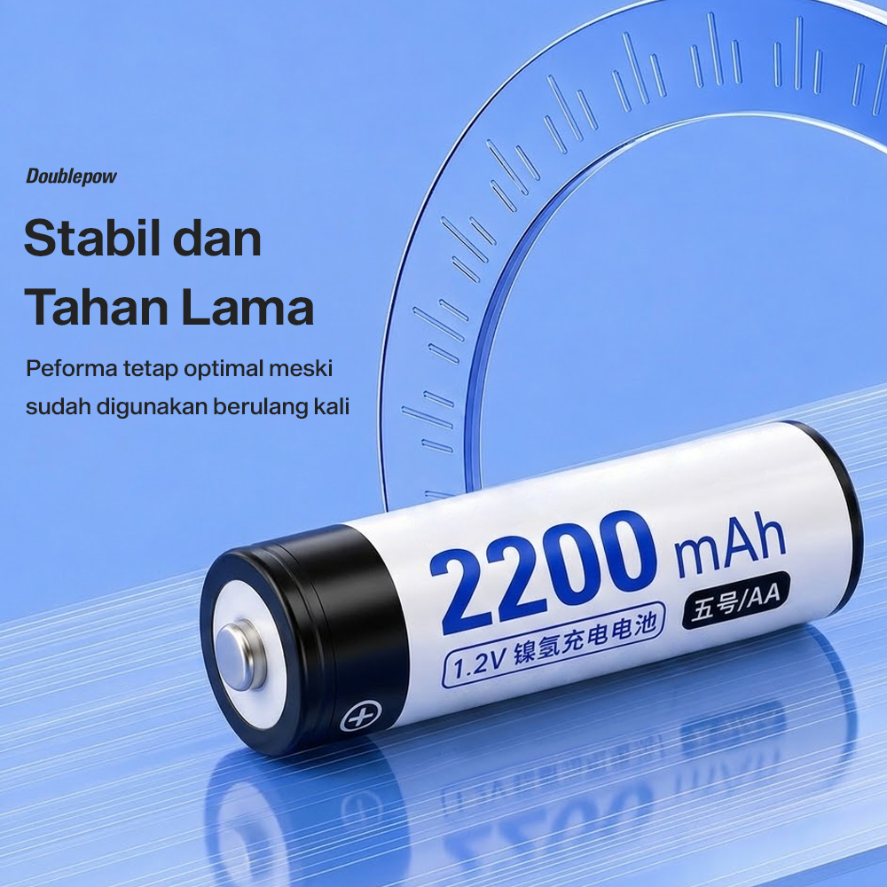 Gambar produk Doublepow Baterai Isi Ulang AA Ni-MH Button Top 2200mAh 1.2V 4 PCS - DP-AA780 - 5