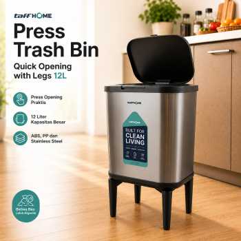TaffHOME Tempat Sampah Tekan Press Trash Bin Quick Opening with Legs - T40