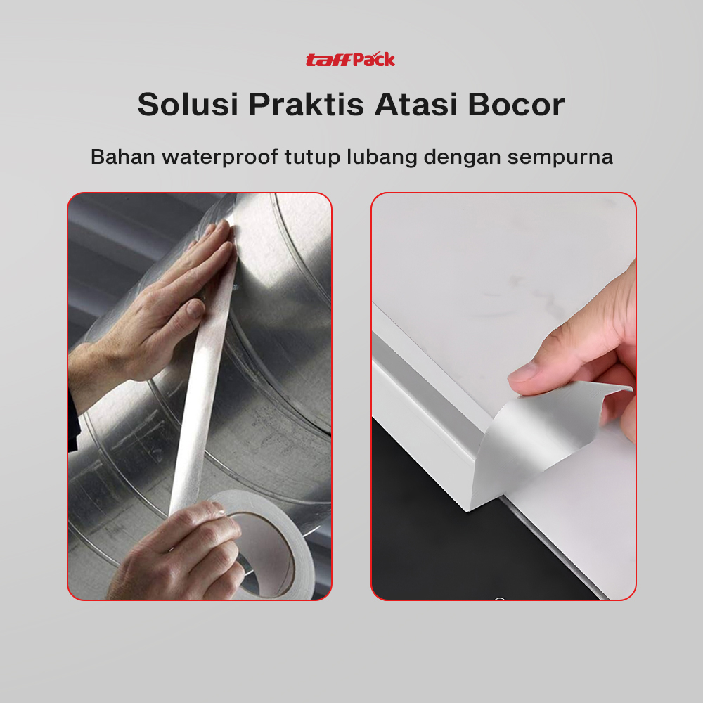 Gambar produk TaffPACK Lakban Aluminium Foil Tape Tahan Panas Anti Bocor 0.06mm 5cmx5M - INU162 - 1