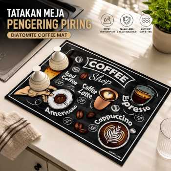 TaffHOME Tatakan Meja Alas Pengering Piring Gelas Diatomite Coffee Mat - D-40