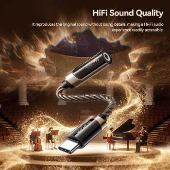 Gambar produk ESSAGER DAC Adaptor Audio HiFi OTG USB Type C to 3.5mm CX31993 - ES-YP29 - 3