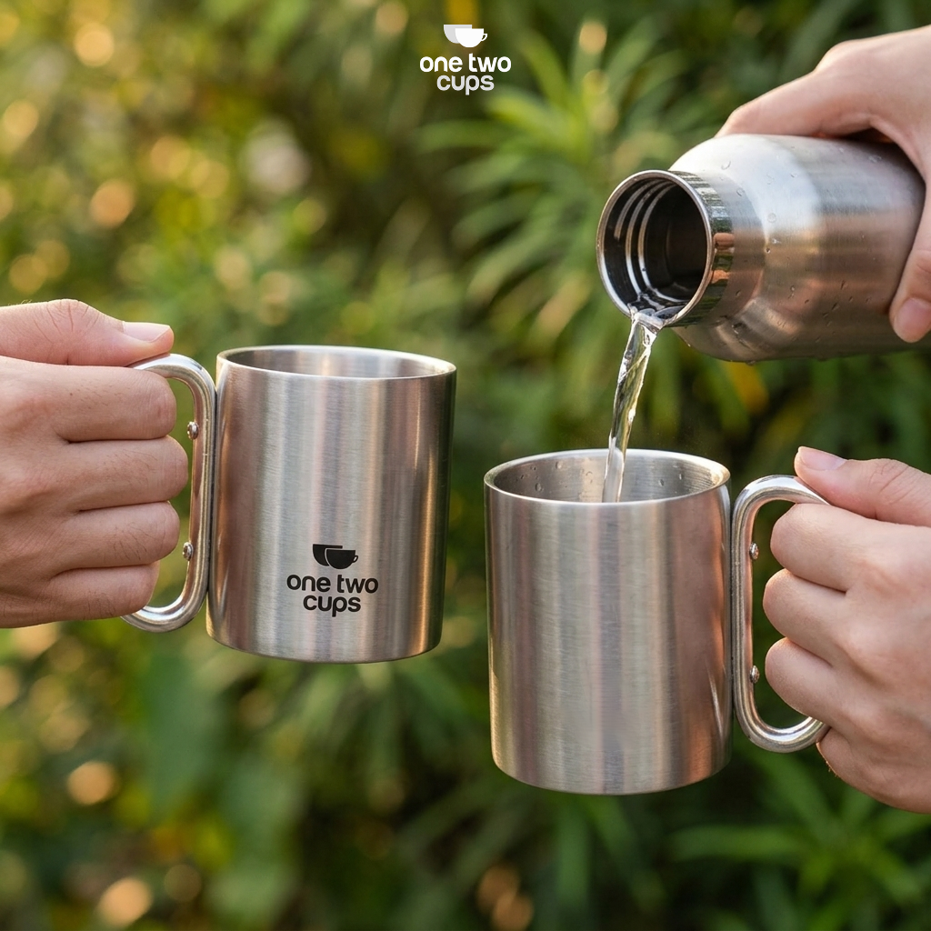 Gambar produk One Two Cups Cangkir Kopi Stainless Steel Carabiner Camping Cup 220ml - C125 - 4