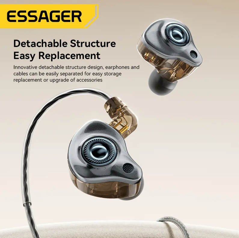 Gambar produk ESSAGER Earphones In Ear Gaming Wired Earphone Type C 1.2M with Mic - S25 - 4