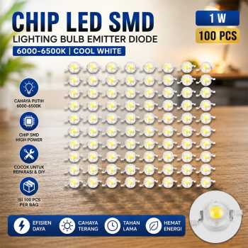 HVIERO Chip LED Lampu SMD Lighting Bulb Diode 6000-6500K 3.6V 100 PCS - COB55-DC3.6