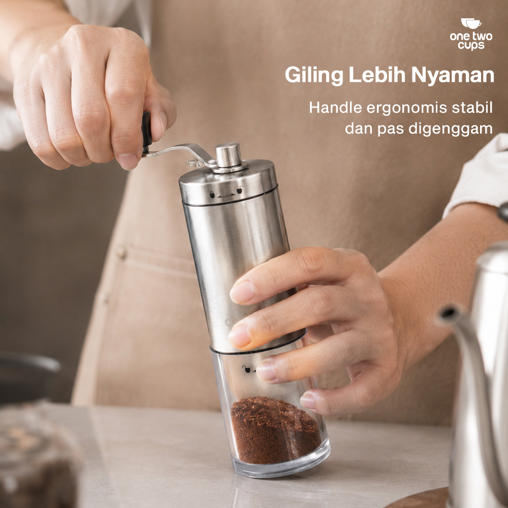 Gambar produk One Two Cups Alat Penggiling Kopi Manual Coffee Grinder Adjustable - 5014 - 3