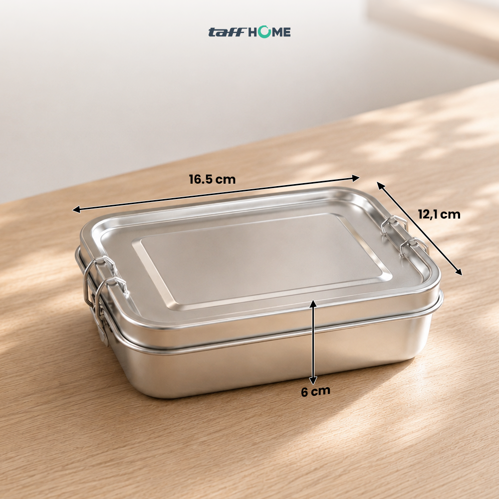 Gambar produk TaffHOME Kotak Makan Lunch Box Stainless Steel 304 with Partition 850ml - UM58 - 8
