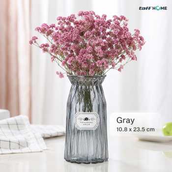 Gambar produk TaffHOME Vas Bunga Kaca Estetik Nordic Ribbon Flower Vase - BT-65